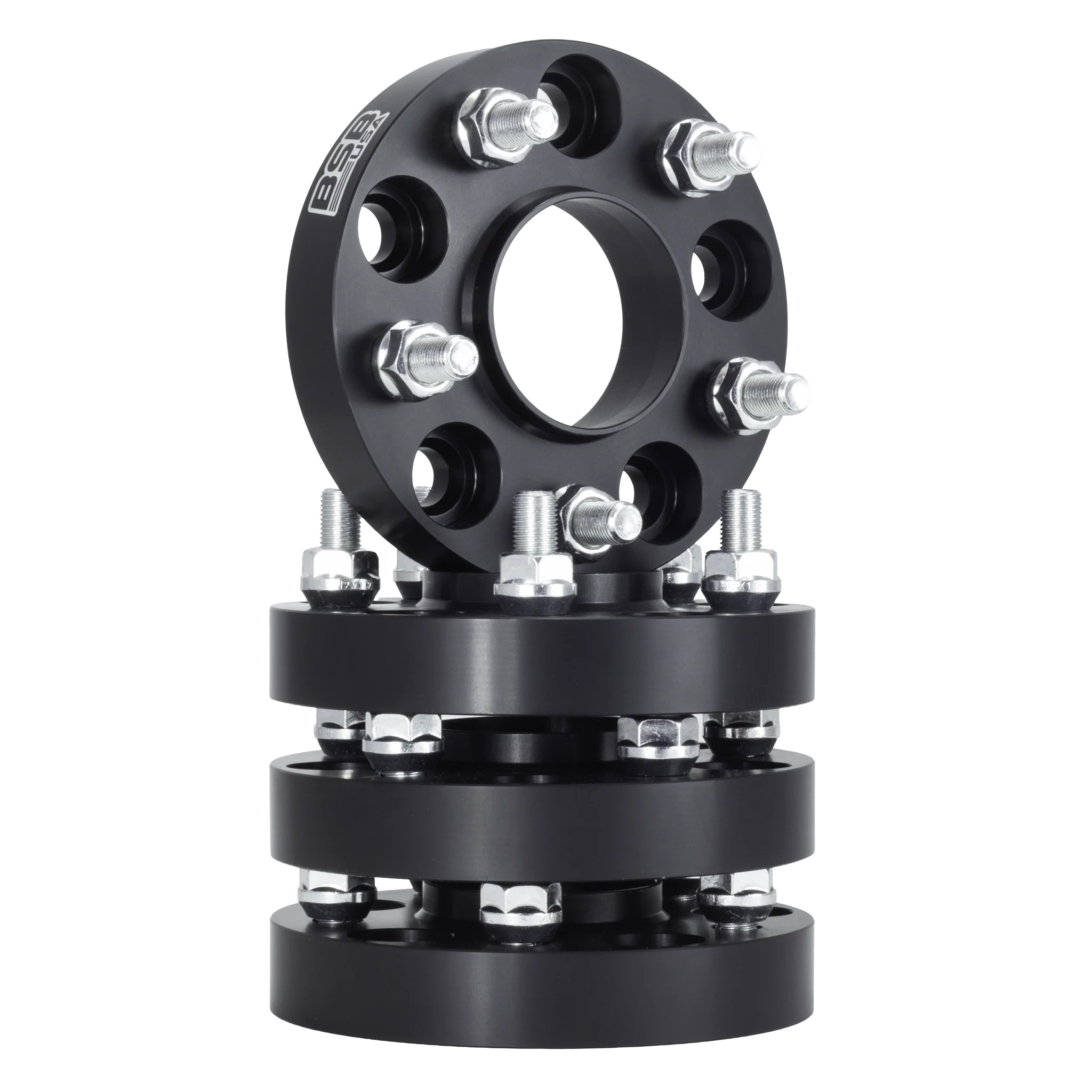 American Made 1.25" 5x4.5 Wheel Spacers For Dodge Charger Challenger Chrysler 300 - Hubcentric, 71.5mm Hub, 14x1.5 Studs, Black, Made in the USA - Image 3
