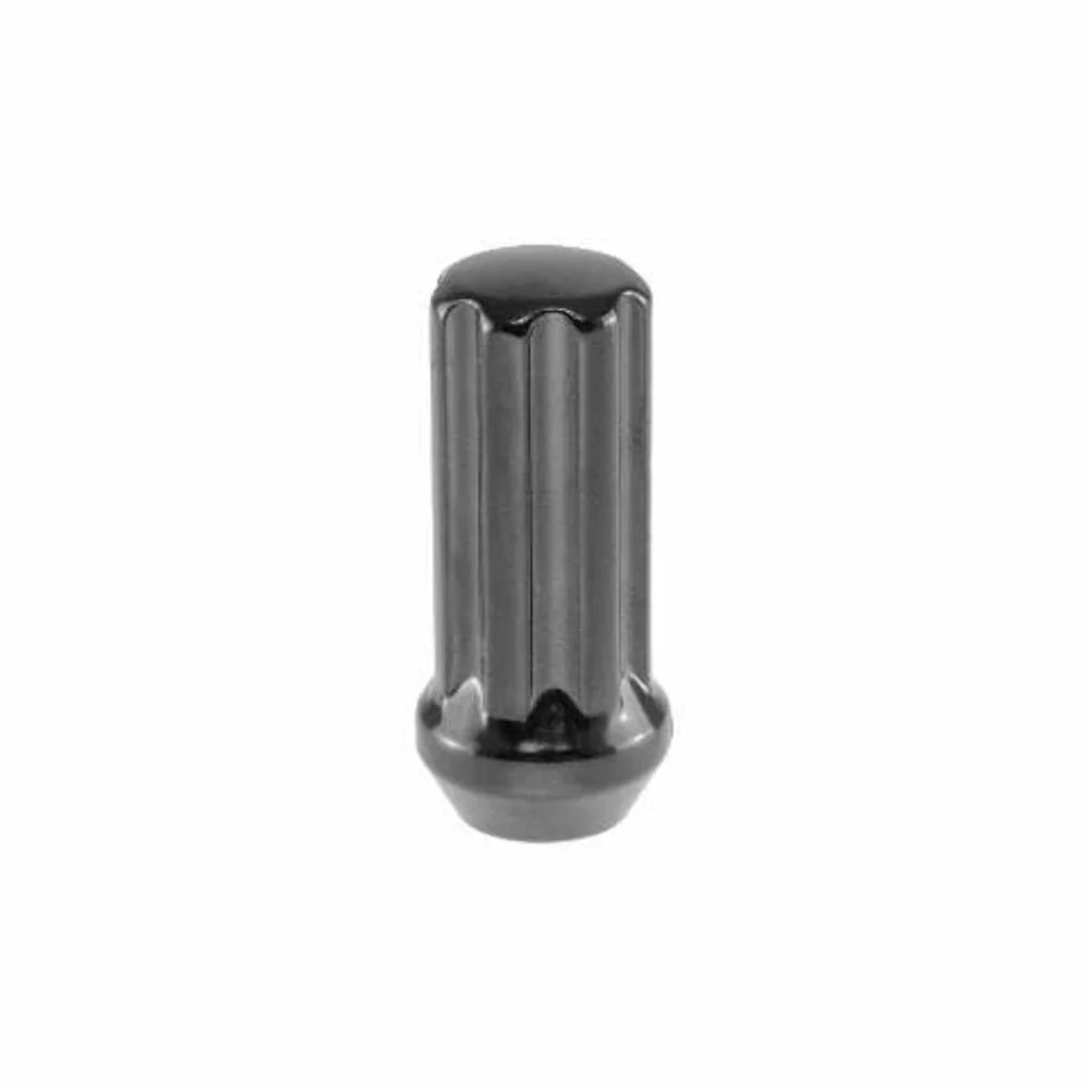 1/2x20 Tall Closed Tuner Spline Black Lug Nuts