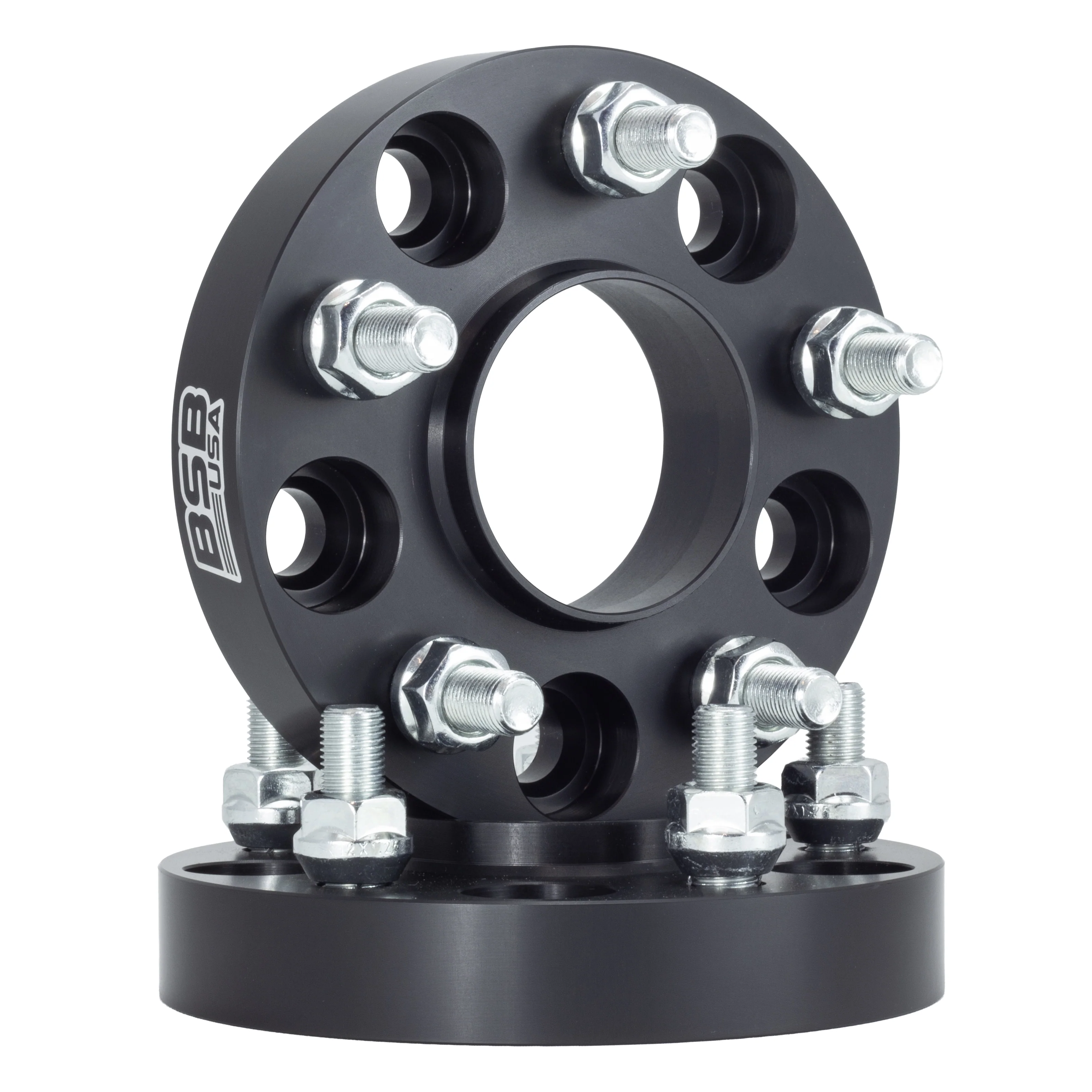 American Made 1" 5x4.5 Wheel Spacers For Nissan GT-R 370z Infiniti G35 Q50 - Hubcentric, 66.1mm Hub, 12x1.25 Studs, Black, Made in the USA - Image 3