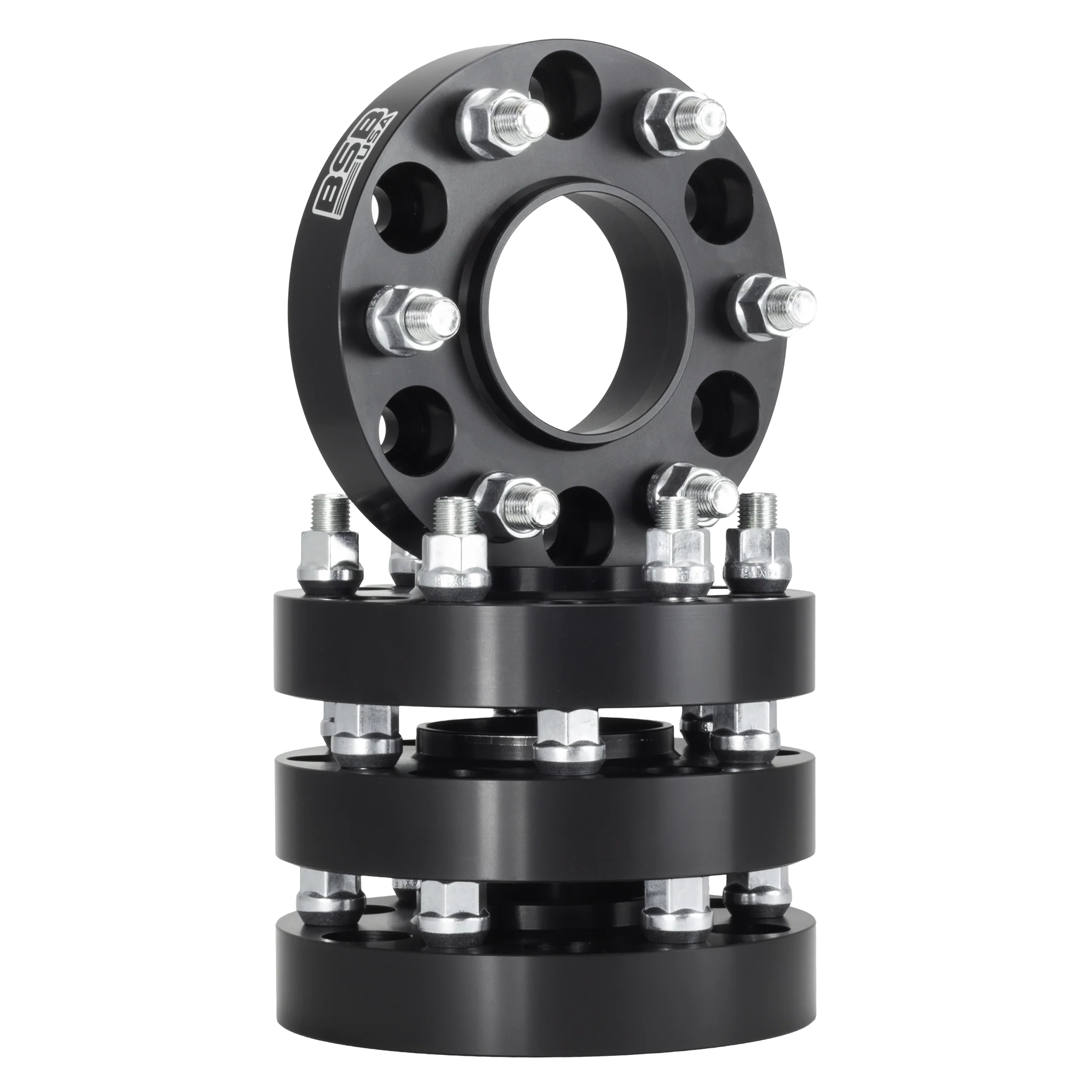 American Made 1" 6x5.5 Wheel Spacers For Bronco 2021-2025 Ranger 2019+ - Hubcentric, 93.1mm Hub, 12x1.5 Studs, Black, Made in the USA - Image 4