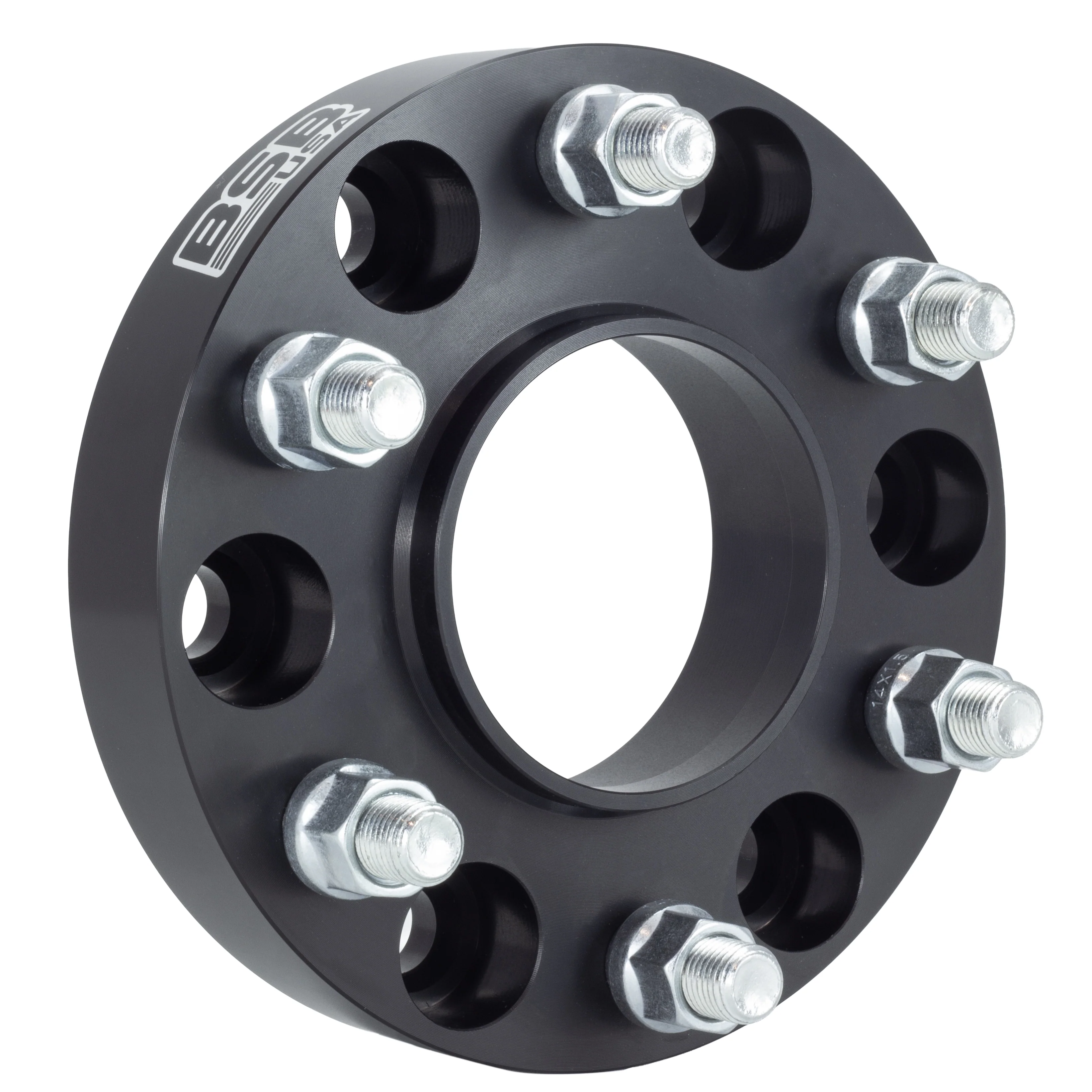 American Made 1.25" 6x5.5 Wheel Spacers For Tesla Cybertruck - Hubcentric, 84.1mm Hub, 14x1.5 Studs, Black, Made in the USA
