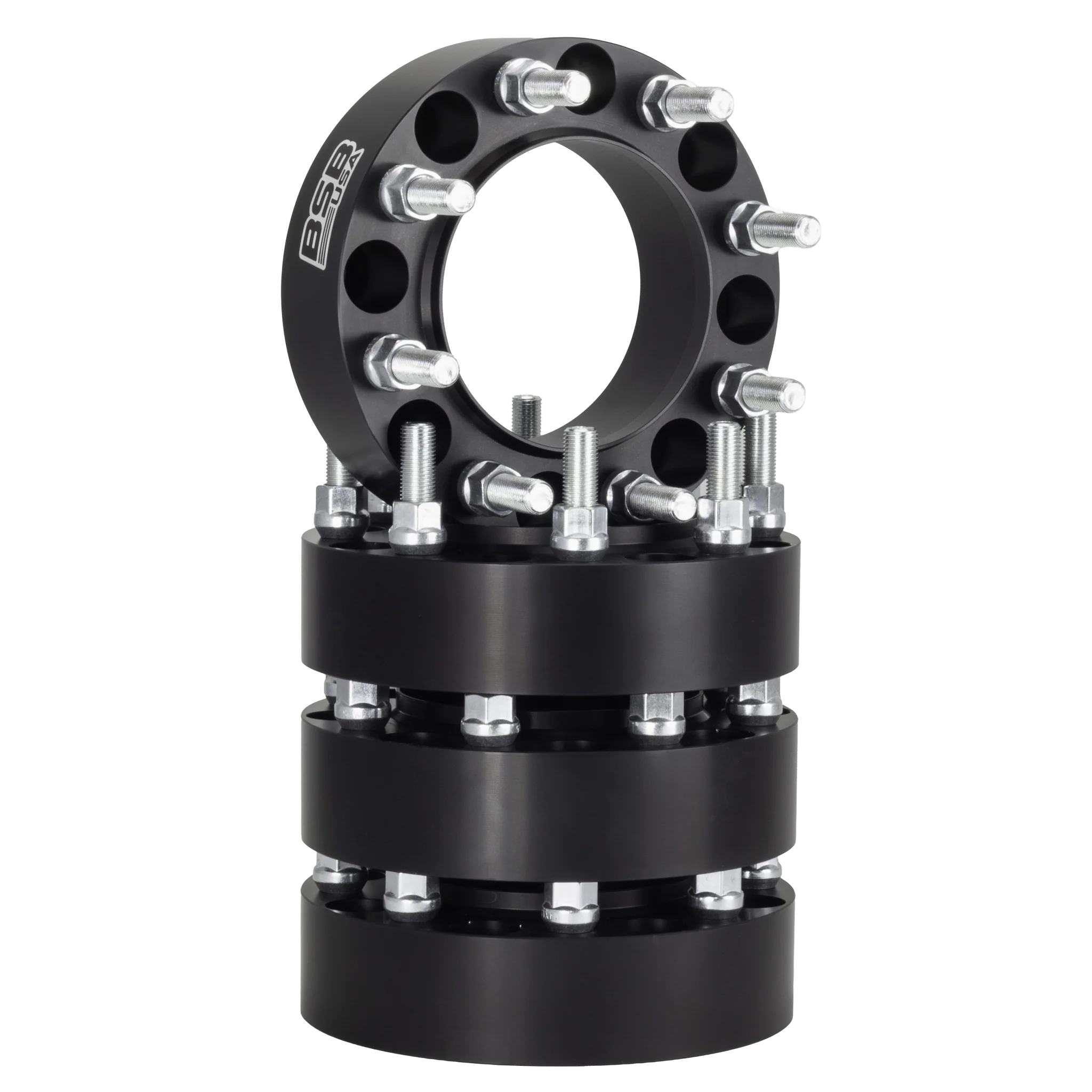 American Made 1.5" 8x180 Wheel Spacers For Chevy Silverado 2500 3500 GMC Sierra - Hubcentric, 124.1mm Hub, 14x1.5 Studs, Black, Made in the USA - Image 4